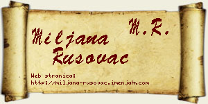 Miljana Rusovac vizit kartica